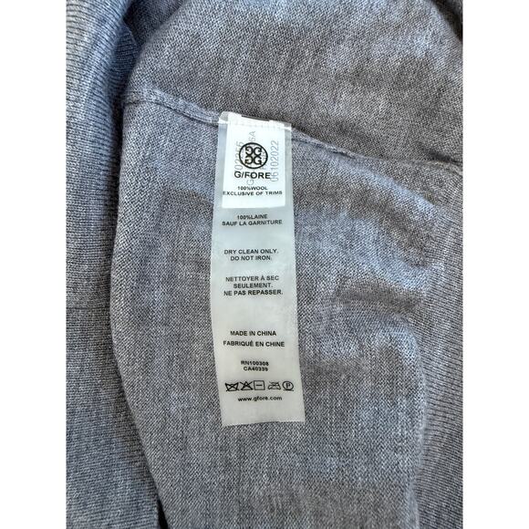 G/FORE Women’s Golf Quarter Zip Pullover Wool Grey w/ Pink V Size XL - Picture 7 of 7